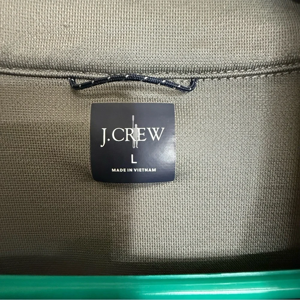 J. Crew Men's L  Gray Performance Quarter-Zip Sweater pullover sweatshirt active